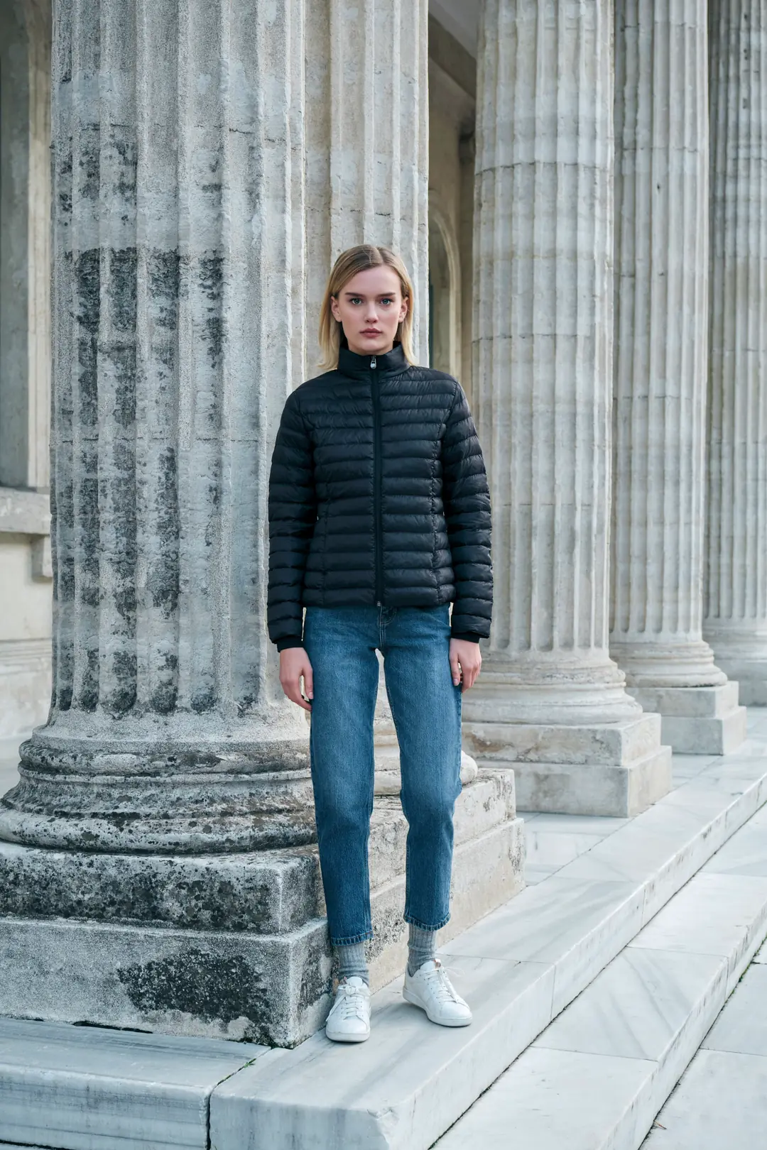Kadın Light Jacket - Basic Şişme Mont  - Siyah