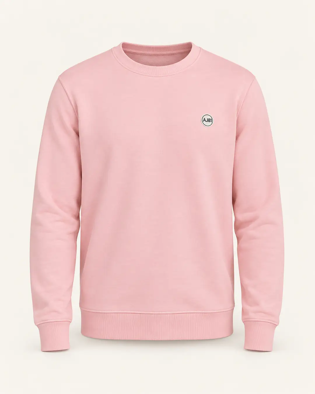%100 Pamuk Basic Sweatshirt - Pudra